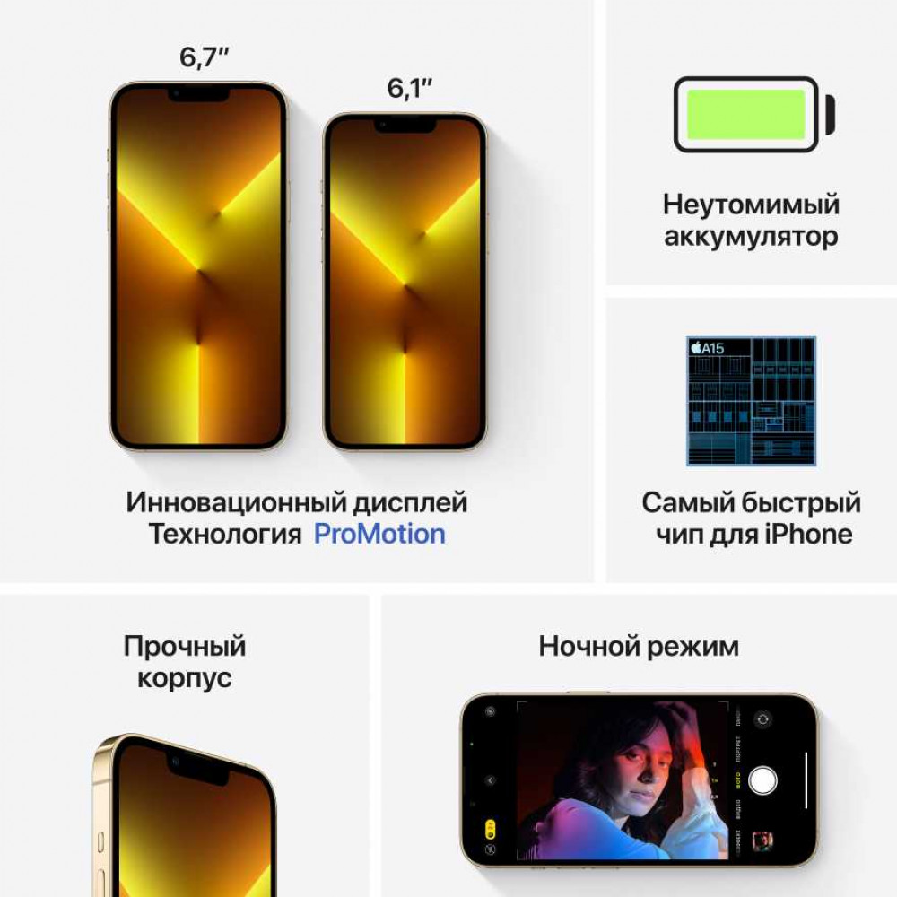 Apple iPhone 13 Pro, 1 ТБ, золотой