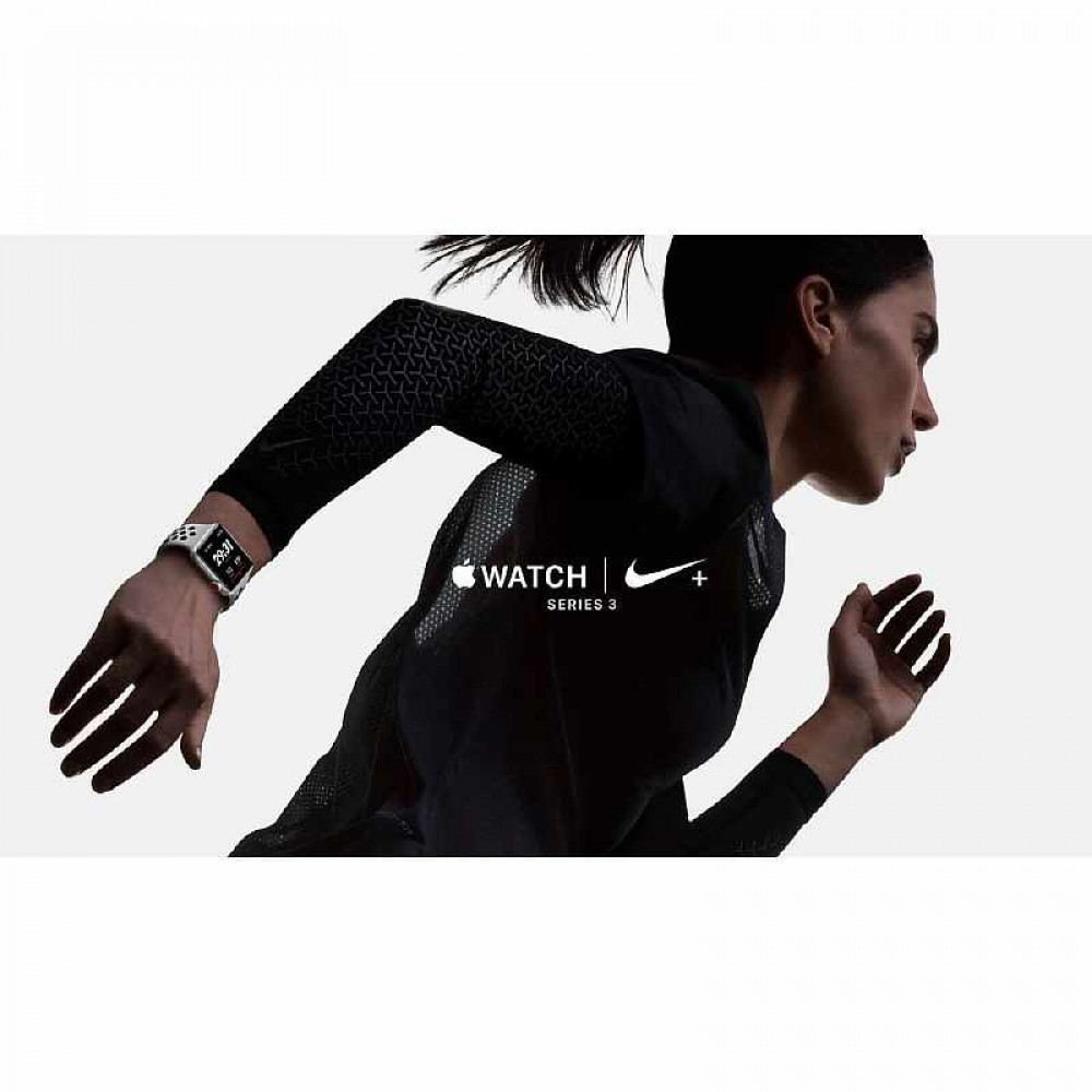 Смарт-часы Apple Watch Nike Series 3 38 мм серый космос, спортивный ремешок